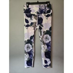 Apana Women's Size Medium 7/8 Multicolor Abstract Floral Extended Waist Leggings